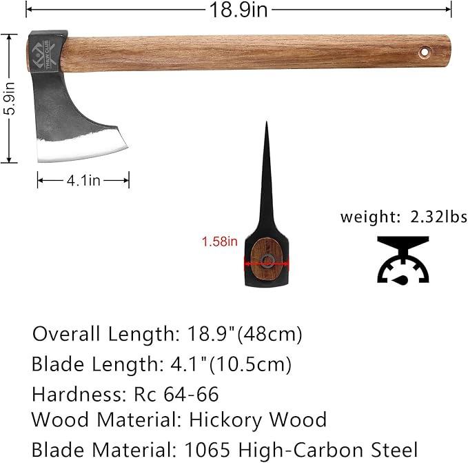 Throwing Axe Set 3 Pack 18.9 Throwing Axes and Tomahawks with 1065 High Carbon Steel &amp Hickory Wooden Handle Perfect for Axe Throwiing Game Competition and Recreation Gift for Men
