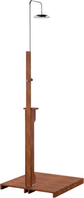 SEI Furniture Rain-Style Outdoor Shower Oiled Eucalyptus - Natural