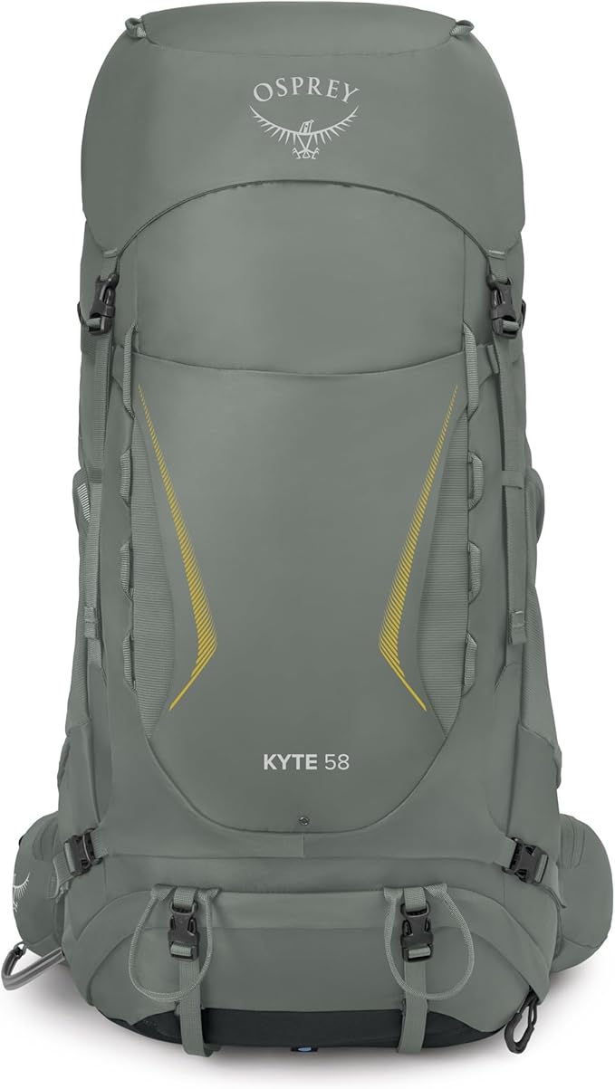 Osprey Kyte 58L Women's Backpacking Backpack - Hiking &amp Camping Bag with Waterproof Raincover Rocky Brook Green Medium/Large