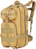 Outdoor Sports Pack Hiking Bag Tactical Rucksack Camo Knapsack Combat Camouflage Tactical Molle 25L 3P Backpack - Tan