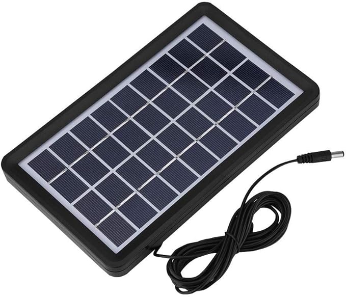 ASHATA 9V 3W Solar Panel 93% Light Transmittance 18% Conversion Rate IP65 Polysilicon Solar Panel Power Backup with DC Port Charging for LED Lights Mini Fans etc