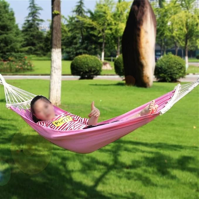 Portable Hammock Portable Child Hammock Green Fabric Air Hanging Swinging Camping Hammocks Kid Cotton Fabric Canvas Travel Hang Bed for Backpacking Beach (Color : Blue)