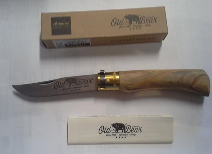 9307/23LU Old Bear Knife by Antonini Olive Wood Handle X-Large