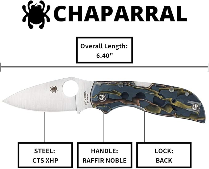 Spyderco Chaparral Prestige Knife with 2.80 CTS XHP Stainless Steel Blade and Smoke-Colored Raffir Noble Handle - PlainEdge - C152RNP