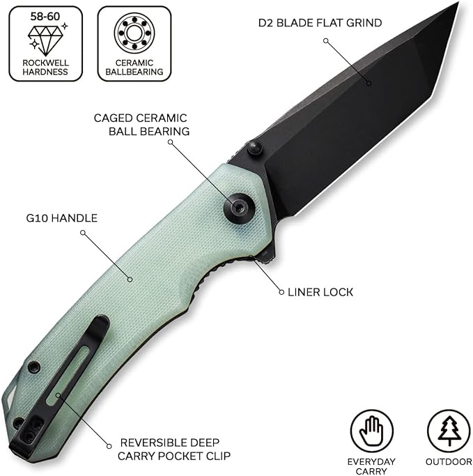 CIVIVI Brazen Folding Pocket Knife3.5-Inch Tanto D2 Plain BladeG-10 Outdoor Camping Hiking Knife with Thumb Studs and Flipper OpenerUnique Tool Gift for EDC Men Women C2023E