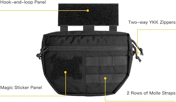 EXCELLENT ELITE SPANKER Tactical Drop Dump Pouch Molle Tool Pouch with Hook &amp Loop Carrying Kit Bag for Tactical Vest Chest Rig