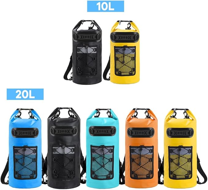 ACAGALA Floating Waterproof Dry Backpack 10L/20L PVC Drifting Bag for Rafting Outdoor Kayak Fishing