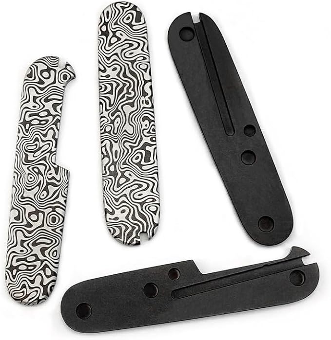 1 Pair CNC Titanium Alloy Scales Fits for 91MM Handle Patch Blank DIY Replacement