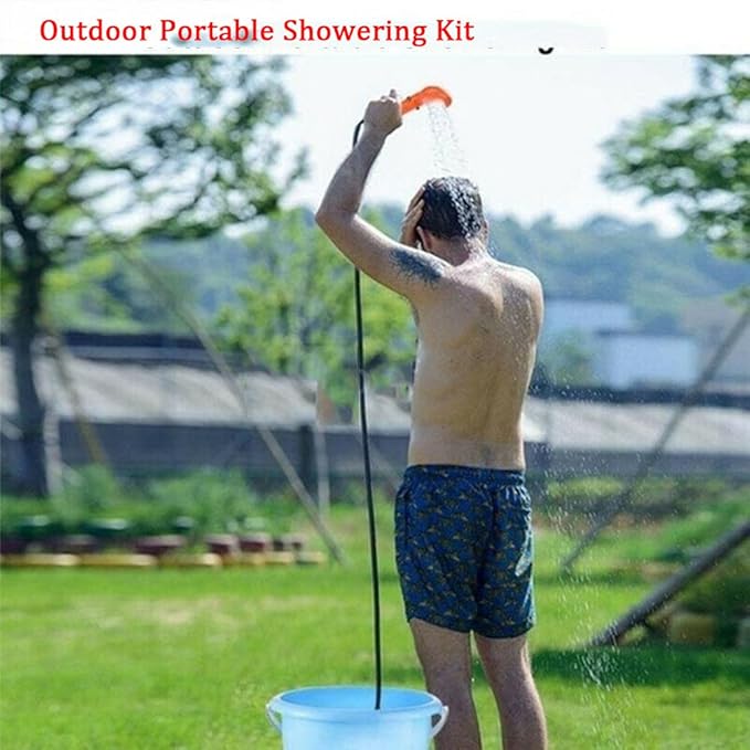 Outdoor Camping Electric Shower Car Washer Shower Set Portable Electric Pump Rechargeable Bathing Pump Plant Watering Pet CleanOrange