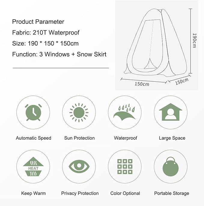 1-2 Person Portable Pop Up Shower Privacy Shelter Tents with 3 Windows Waterproof Anti-UV Picnic Camping Fishing Shelter Tent Outdoor Dressing Room Beach Isolation Sun Shelter (Camouflage)