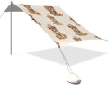 Funny Hat Bear Beach Tent Sun Shelter Set UPF50+ UV Protection 10.5 x 9.19 FT Camping Shade Canopy with Sandbags Sand Anchors Carrying Bag and Others
