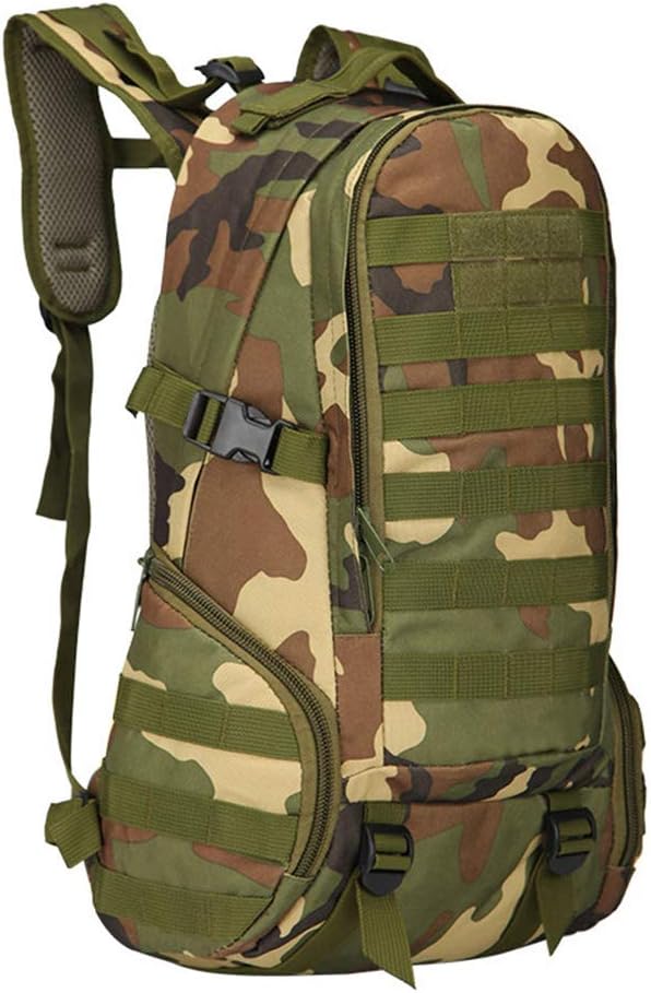 Outdoor Sports Pack Hiking Bag Tactical Rucksack Camo Knapsack Combat Camouflage Tactical 35L Molle Backpack - WL