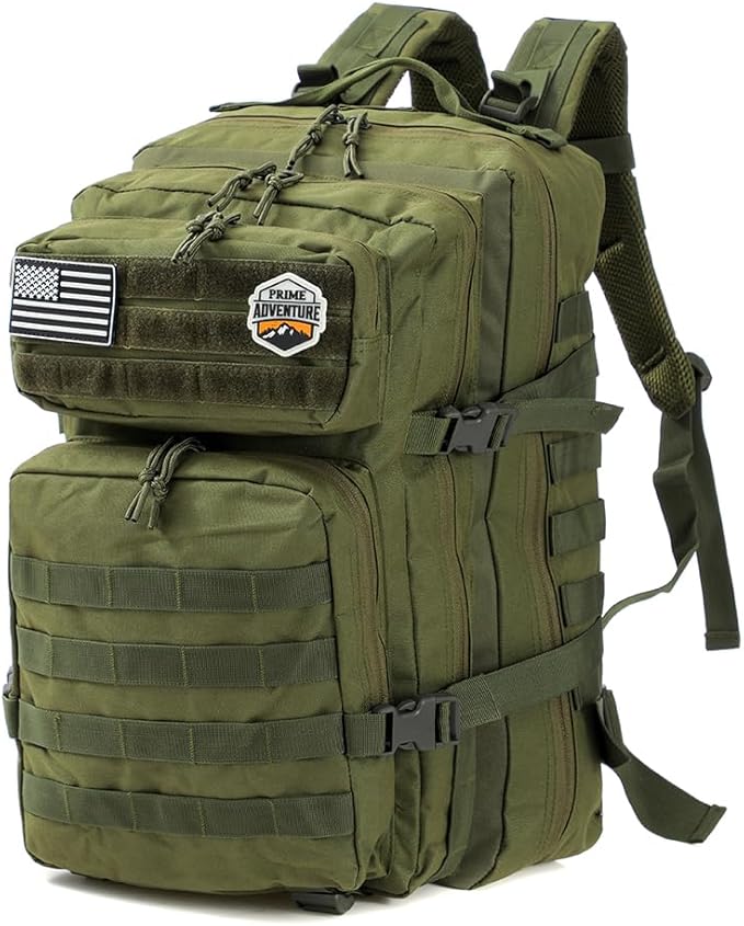 Prime Adventure 45L Outdoor Molle Backpack – Modular Military Tactical Gear Pack for Hiking Camping &amp Travel