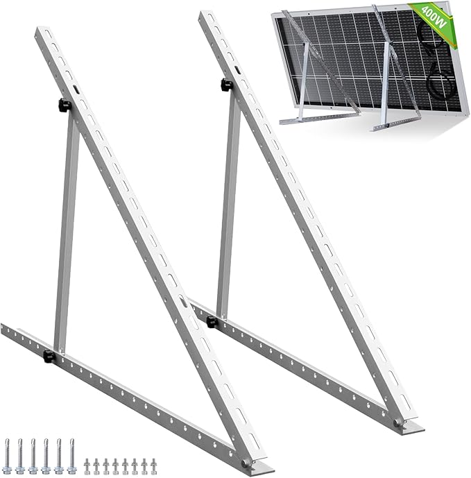 ECO-WORTHY Upgraded 45in Solar Panel Mount Brackets with Foldable Tilt Legs Suitable for 2pcs 100W/1pcs 200W 300W 400W Solar PanelsAdjustable Mounting Brackets Kits for RV Roof Boat and Off-Grid