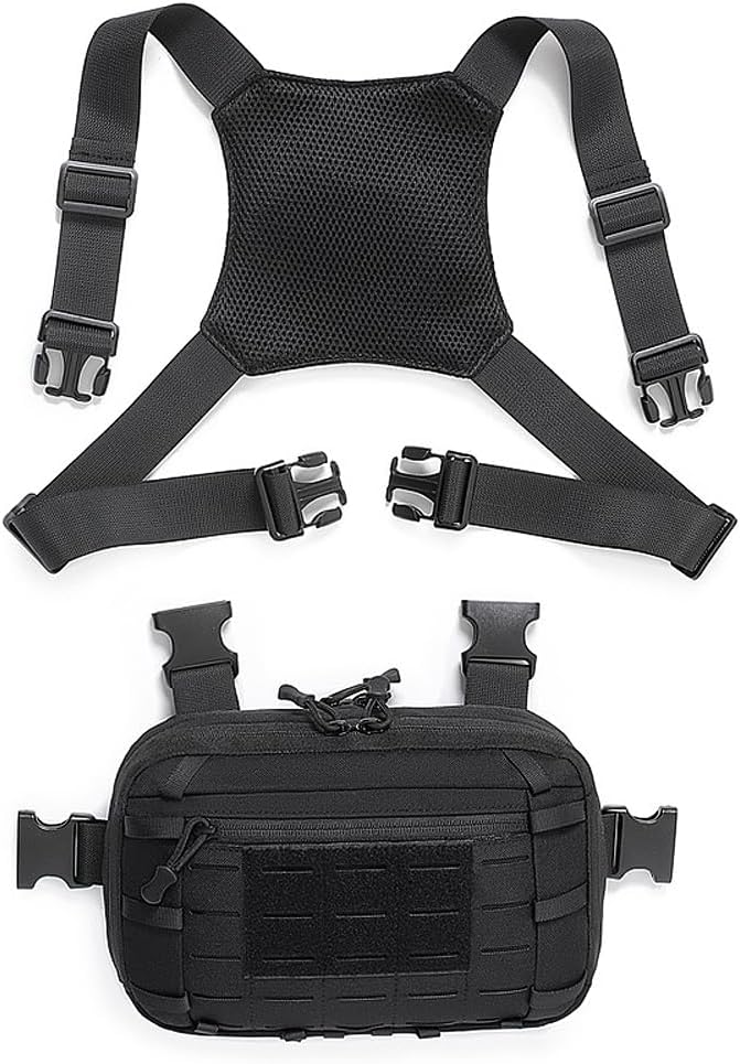 Tactical Chest Pack EDC Chest Bag Utility Molle Chest Rig Pouch with CCW Compartment Adjustable Strap Admin Pouch