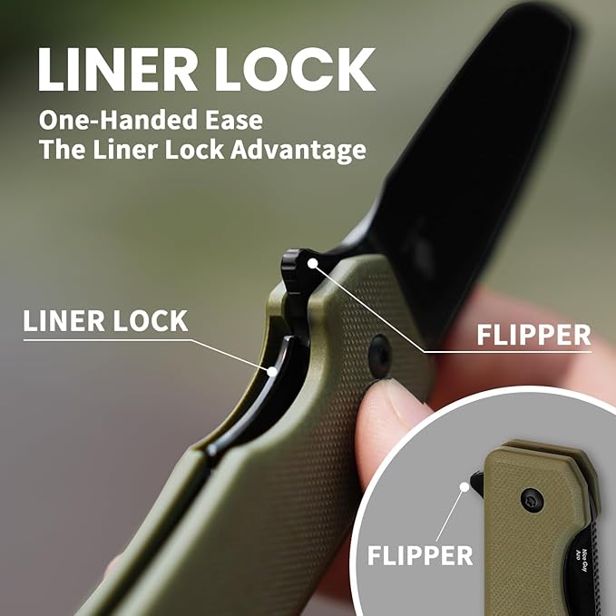 Kizer Nice Guy Folding Knife 2.84 Nitro V Blade Lightweight Camping and Hiking Knife G10 Handle Liner Lock Flipper V3011A1