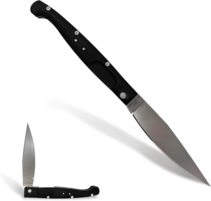 Extrema Ratio - Resolza 10 (Stone Washed) Folding Knife Böhler N690 Steel Blade Stone Washed Finish Anodized Aluminum Handle High Edge Retention Corrosion Resistant Handcrafted in Italy Premium