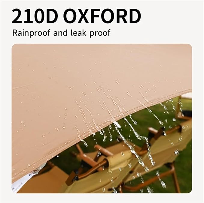 1 Apricot-Colored Black Canopy Camping Tent Outdoor Gear for Beach Park and Wilderness Sunshade and Rainproof Shelter(23 Square Meters)