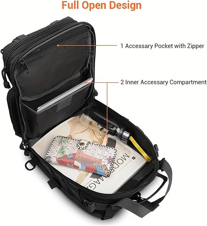 Tactical Sling Backpack Versatile Chest Bag Waterproof EDC Rucksack Bag for Outdoor Hiking Camping(Khaki)