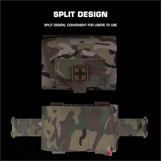 Tactical IFAK Pouch Molle First Aid Belt Bag with Quick-Release Mount Durable Nylon Medical Utility Pack for Outdoor Training