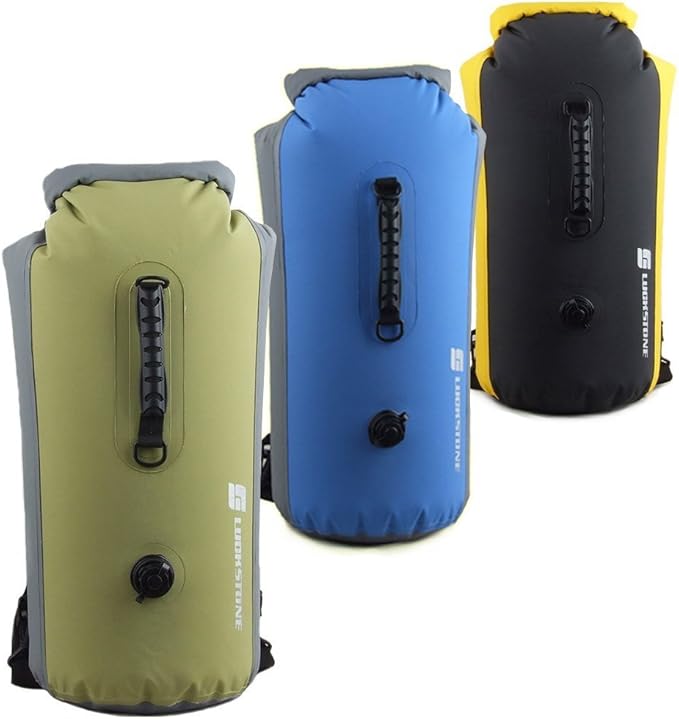 Inflatable Waterproof Floating Dry Bag Rucksack Outdoor 25L/35L/60L Inflatable Snorkeling Dry Bag Backpack PVC Dry Sack for Boating Kayaking Rafting Drifting Canoeing
