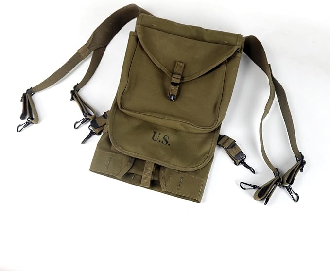 ANQIAO WW2 US M1928 Haversack Olive Green (m1928 haversack)