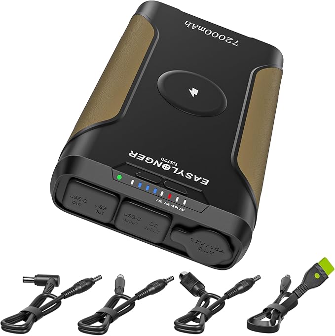 EASYLONGER CPAP Battery Backup Power Supply ES720 266.4Wh(Exceeds Airline Limit) for AirSense 11 AirSense 10 AirCurve 10 AirMini Philips Dreamstation/ 2 Emergency Battery for Outdoor Camping