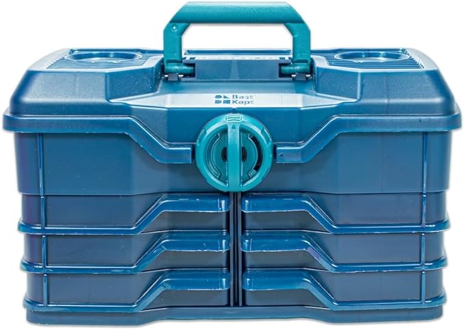 Best Kept | Bathroom Storage Case | Portable Travel Toiletry Case | Shower Lidded Caddy | Travel Toiletry Train Case | Navy Blue