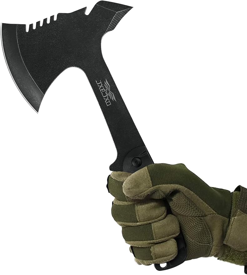 JXE JXO Throwing Axes Overall 10.2in w/ 3.6in Blade Full Tang 420HC Stainless Steel Tomahawk with Spike Design for Hawks Throwing Recreation and Competition