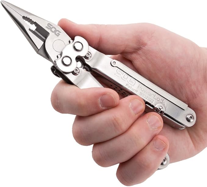 SOG Powerlock Heavy Duty 18 Multitool Pliers with Ballistic Nylon Sheath (Satin)