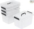 22 L Clear Storage Box/Bins with Handles Plastic Container with Latches Lid 4 Pack