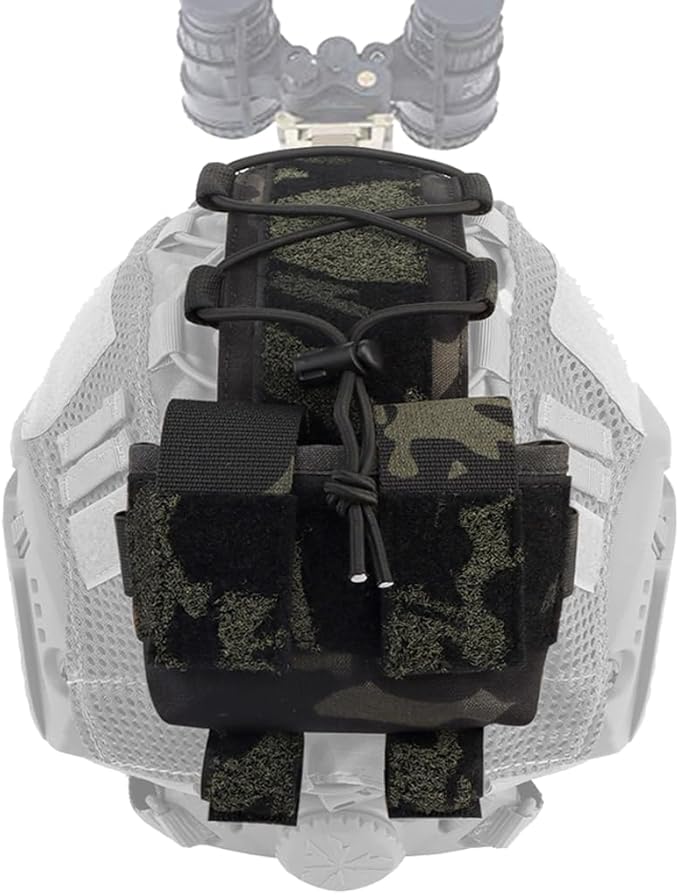 Tactical Battery Pouch Helmet Battery Pack Case Storage/Counterweight Bag Removable Elastic Pouch For FAST/MICH MK/AF Helmet (Multicam/Black)