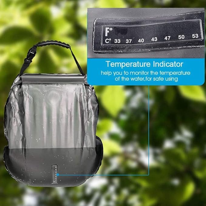 JEOZBM Solar Shower Bag 20L Solar Heating Camp Shower Bag with Removable Hose and On Off Switchable Shower Skull Solar Portable Shower Bag for Camping Beach Swimming Outdoor Traveling Hiking