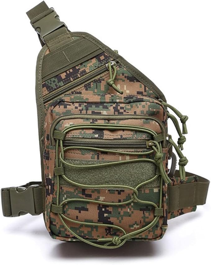 Tactical Shoulder Sling Bag Outdoor Military Small Crossbody Chest Pack Sling Daypack for Men Traveling Trekking Camping Fishing (Jungle Digital)