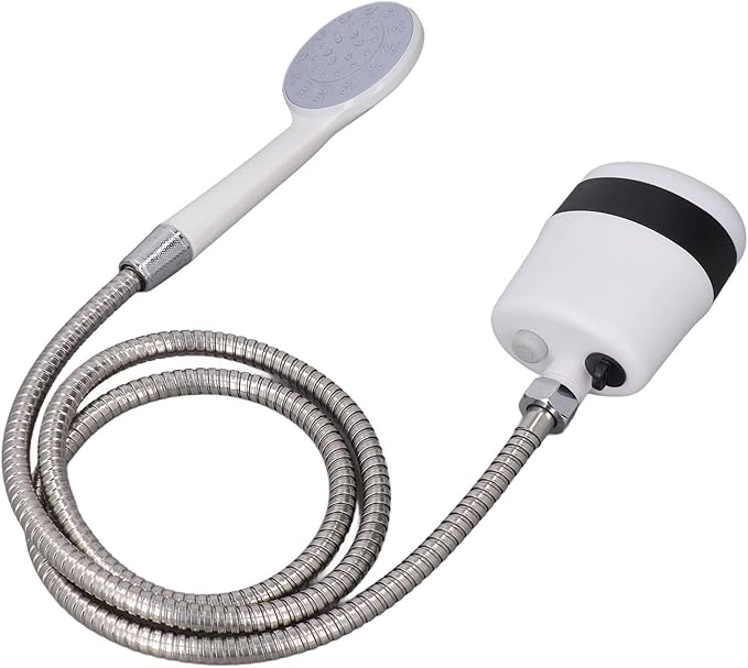 Brrnoo USB Rechargeable Portable Camping Shower with 4.9ft Hose Compact Handheld Electric Shower for Outdoor Use Ideal for Hiking Traveling and Pet Washing