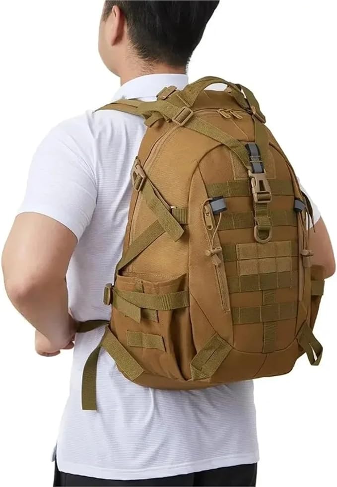 40L Camping Hiking Backpacks Tactical Backpack for Men/women Reflective Outdoor Climbing Rucksack Bag Survival Travel Bags(Army Green)