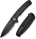 CIVIVI Folding Pocket Knife Sentinel Strike II Utility Knife with Glass Breaker 3.7 Nitro-V Blade Aluminum Handle EDC Knife for Outdoor Survival Hunting Hiking Camping C22025D-1 Black