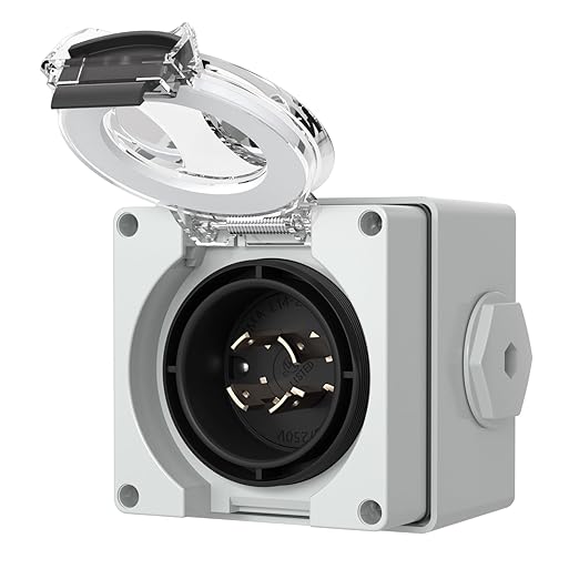 STARELO 20 Amp Power Inlet Box NEMA L14-20P Generator125/250 VoltOutdoor dustproof and Weatherproof for generators Welding Machines etc.ETL Listed.(NEMA L14-20P Box)