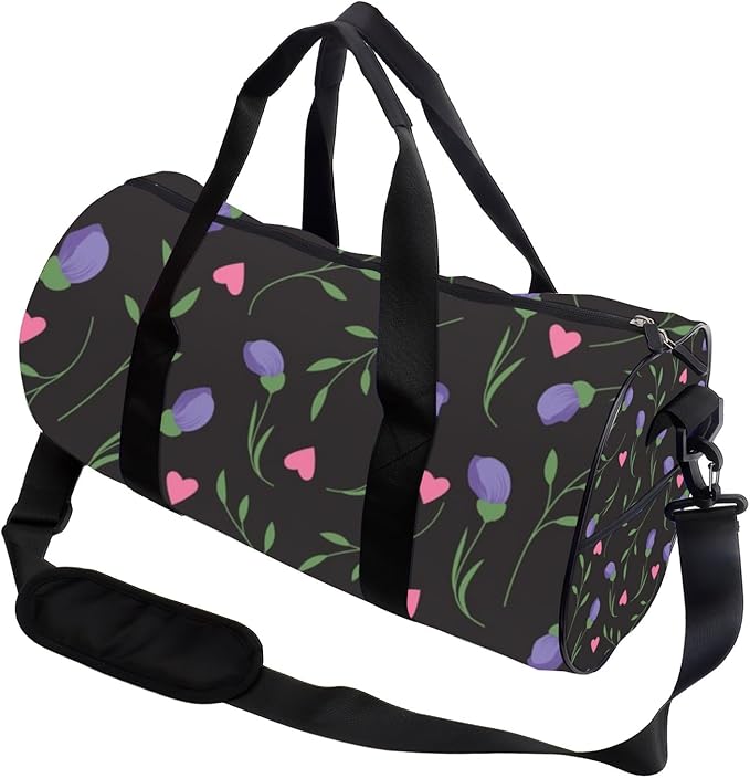 Gentle Love Easy Clean Gym Bag With Shoe Compartment Oxford Tote Bags Adjustable Shoulder Strap Convertible Carry Backpack Cute Weekender Bag For Work Cheer Gym Gear For Women