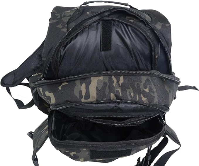 45L Waterproof Fishing Hunting Backpack Outdoor Military Rucksacks Tactical Sports Camping Hiking Trekking Bags (Camo black)