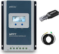 EPEVER 40A 12/24/ Auto Identify MPPT Solar Charge Controller with Remote Control of LCD Display Adjustable Parameters and Temperature Sensor Support Lithium (Tracer4210AN with TS and BLE)