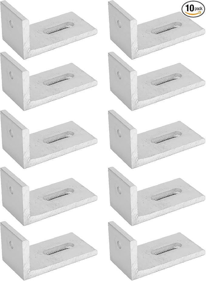 10Pcs L Foot Solar Mount 8*4*4cm Heavy Duty Corner Brace Solar Panel Mounting L Bracket Photovoltaic Mounts Aluminum Alloy Photovoltaic Panel Mounting Bracket for Roof PV System