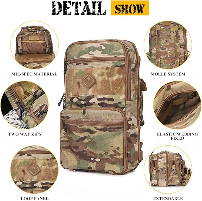 Emersongear Tactical Backpack for Vest for Men Military Army Assault Pack D3 Multi-Purpose Bag 24L