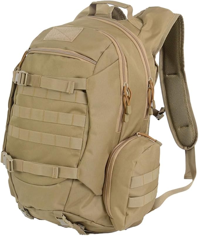 45L Waterproof Fishing Hunting Backpack Outdoor Military Rucksacks Tactical Sports Camping Hiking Trekking Bags (Khaki)