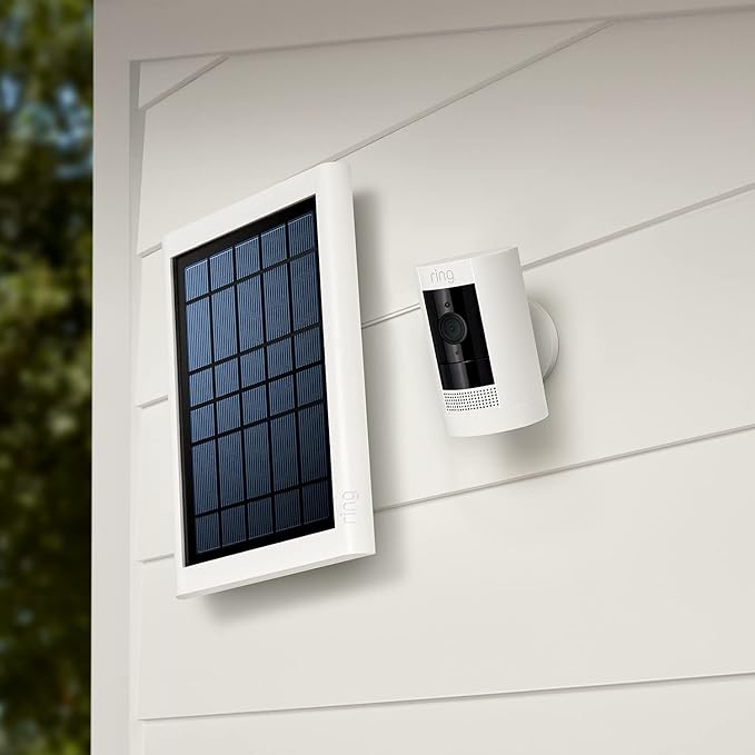 Ring Super Solar Panel 5W Barrel Plug Connector - for Spotlight Cam Battery and Stick Up Cam Battery - White