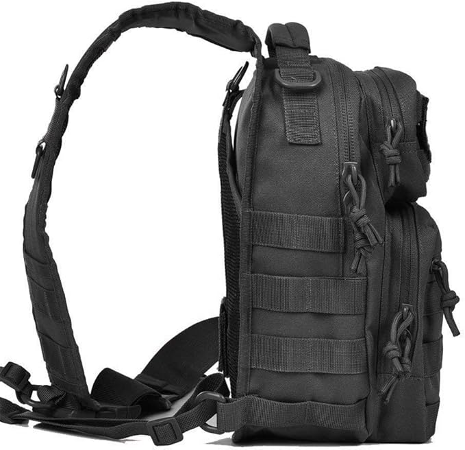 Men's Tactical Sling Bag Backpack Shoulder Chest Pack Cross Body Bag Casual Multipurpose Anti Theft Daypack for Travel HikingCampingTrekkingOutdoor Sport (Black)