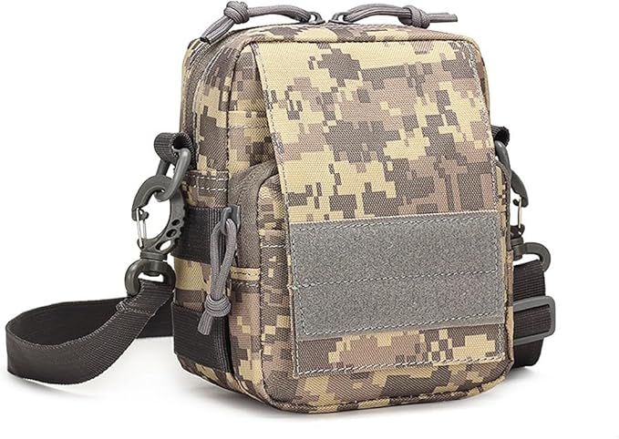 Small Canvas Messenger Bag Tactical Shoulder Bag Crossbody Casual Pack Waist Pack (ACU)