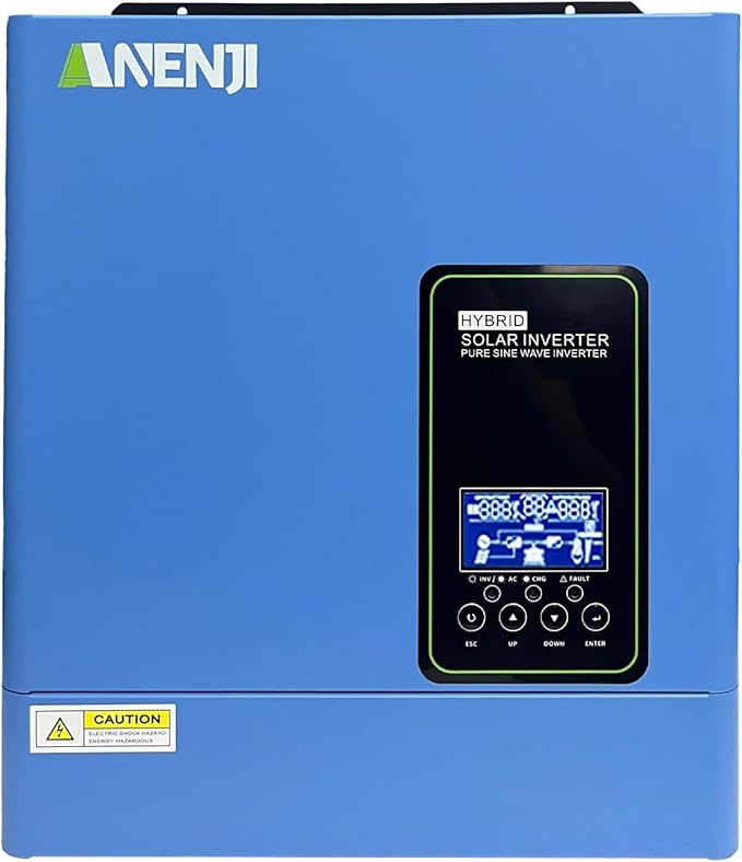 Hybrid Solar Inverter 3000W 24Vdc to110Vac Off-Grid Inverter100A MPPT ControllerSupport Battery-Less or AGM Lithium Battery Pure Sine Wave for Home BackupSolar Systems