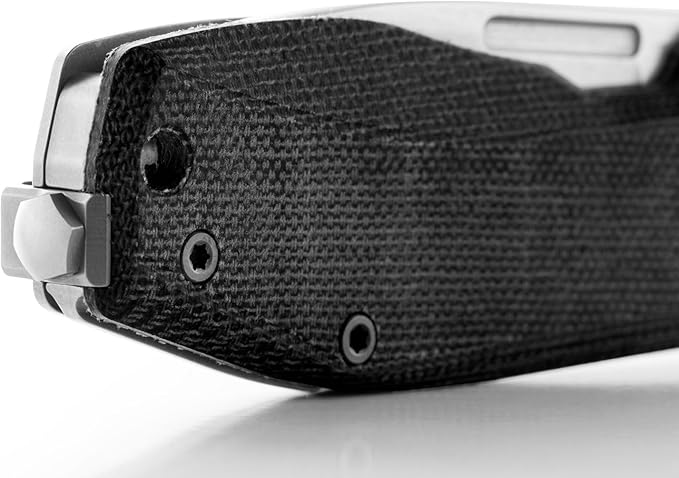 LionSTEEL NANO Titanium Frame Lock Folding Pocket Knife Magnacut Steel Blade Solid Handle Construction Drop Point Made in Italy (Black Micarta)