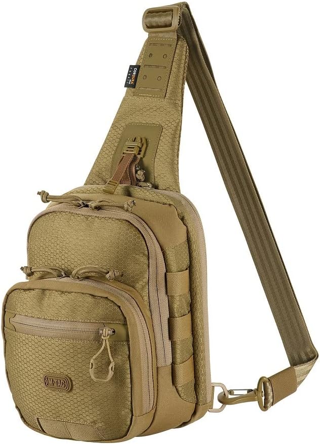 M-Tac Elite Cross Bag Slim - Tactical Crossbody Sling Backpack for Man with CCW Concealed Carry (Coyote Slim)